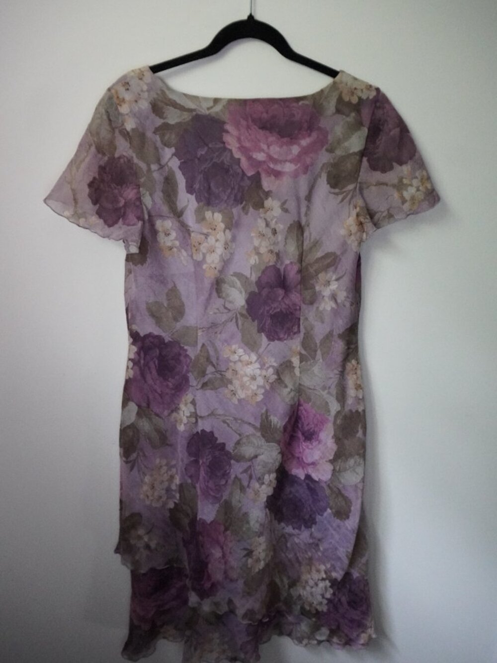 S L Fashions Pink and Lilac Floral Dress Size 14 - Picture 2 of 5